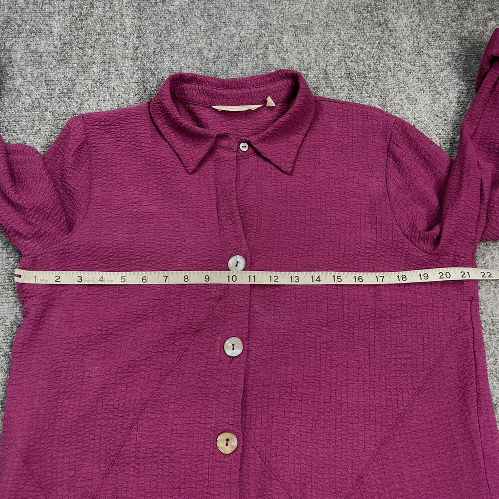 Soft Surroundings Marianna Tunic Top Sz Large Textured Stretch Button Front Plum - Picture 9 of 12